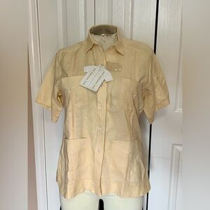 Vintage 100% Linen Panabrisa blouse